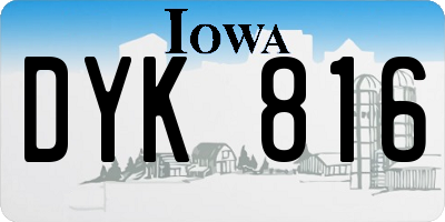 IA license plate DYK816