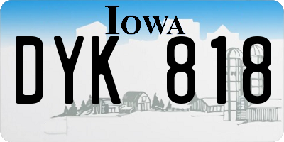 IA license plate DYK818