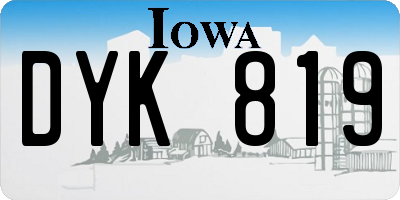 IA license plate DYK819