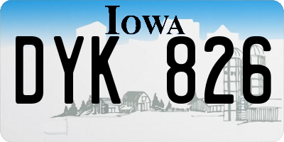 IA license plate DYK826