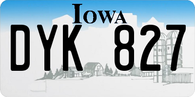 IA license plate DYK827