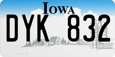 IA license plate DYK832