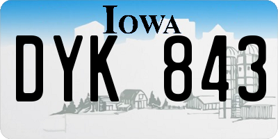 IA license plate DYK843