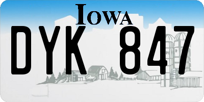 IA license plate DYK847