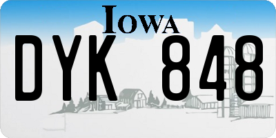 IA license plate DYK848