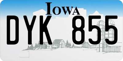 IA license plate DYK855