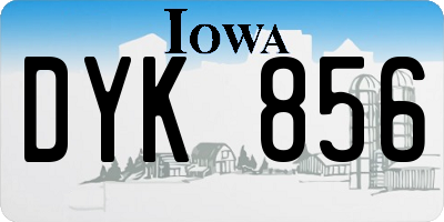 IA license plate DYK856