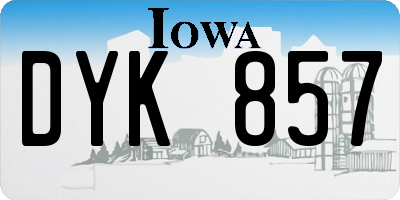 IA license plate DYK857