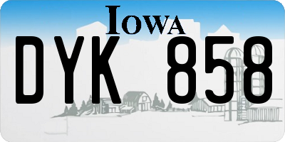 IA license plate DYK858