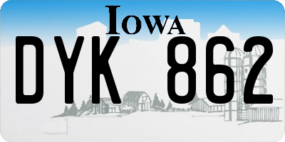 IA license plate DYK862