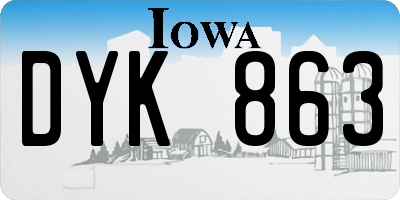 IA license plate DYK863