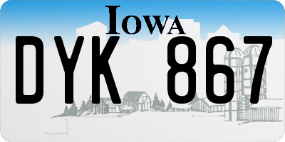 IA license plate DYK867