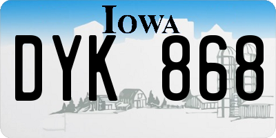 IA license plate DYK868