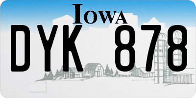 IA license plate DYK878