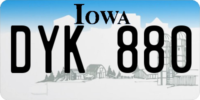 IA license plate DYK880