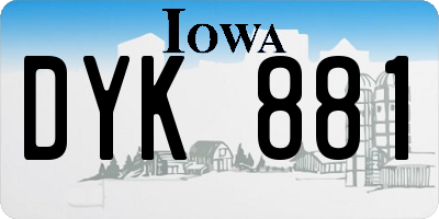 IA license plate DYK881