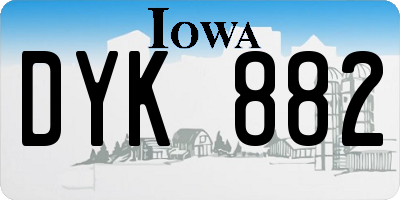 IA license plate DYK882