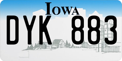 IA license plate DYK883