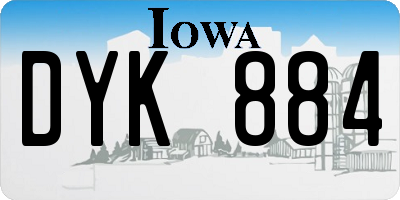 IA license plate DYK884