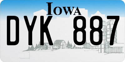 IA license plate DYK887