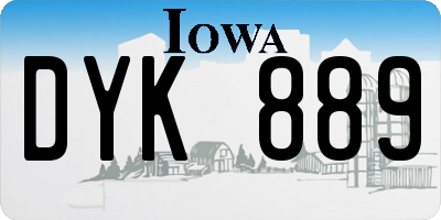 IA license plate DYK889