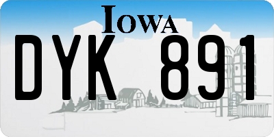 IA license plate DYK891
