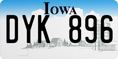 IA license plate DYK896