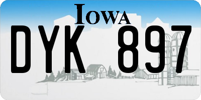 IA license plate DYK897