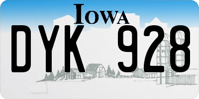 IA license plate DYK928