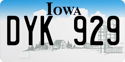 IA license plate DYK929