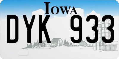 IA license plate DYK933