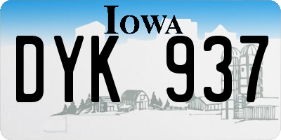 IA license plate DYK937