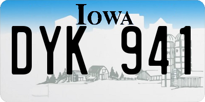 IA license plate DYK941
