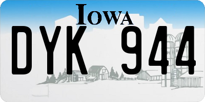IA license plate DYK944