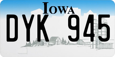 IA license plate DYK945