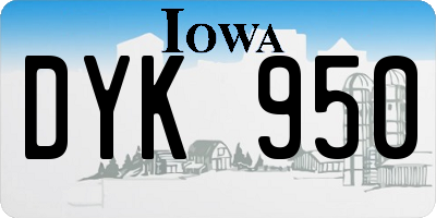 IA license plate DYK950
