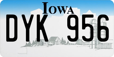 IA license plate DYK956