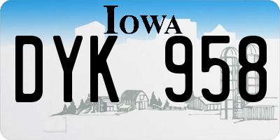 IA license plate DYK958