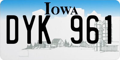 IA license plate DYK961