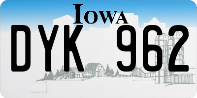 IA license plate DYK962