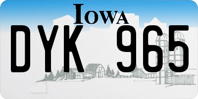 IA license plate DYK965