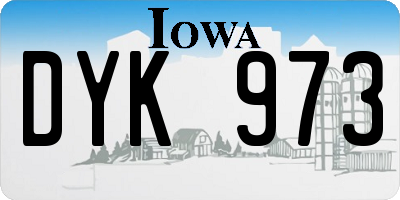 IA license plate DYK973
