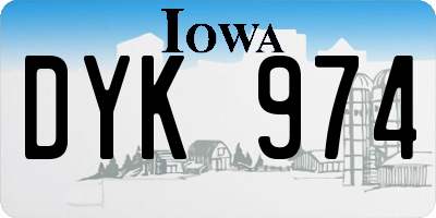 IA license plate DYK974