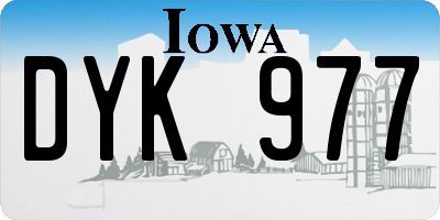 IA license plate DYK977