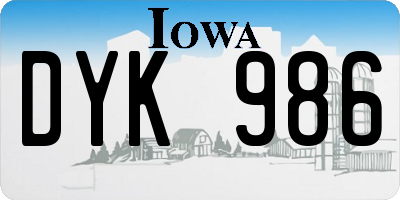 IA license plate DYK986