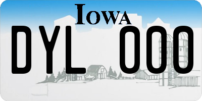 IA license plate DYL000