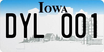 IA license plate DYL001