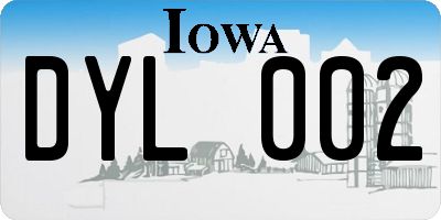 IA license plate DYL002