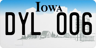 IA license plate DYL006