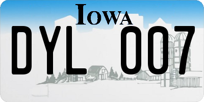 IA license plate DYL007